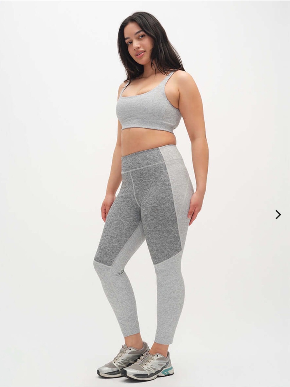 Outdoor Voices Two Tone 7/8 Leggings Dove Ash Gray Colorblock XS Gym Yoga